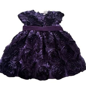 Halabaloo Purple Fit and Flare Puff Sleeve Dress Size 3T